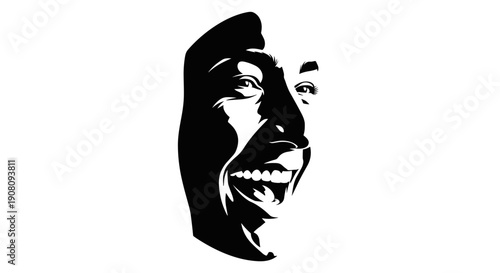 Man Laughing with Wide Smile.
