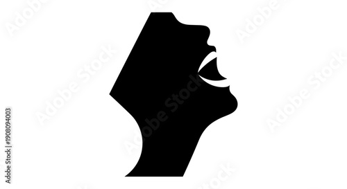 Silhouette of a Person Shouting Loudly.
