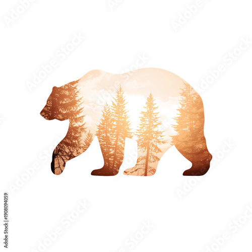 Bear Light Decoration With Glowing Branches for Home or Office Use During Nig...