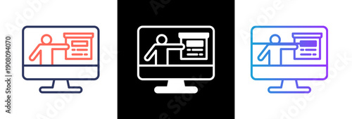Online Training lineblackgrad icon