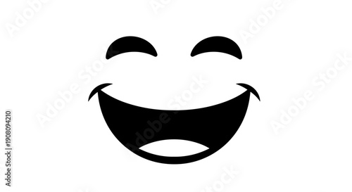 Smiling Face Emoji Black Icon.