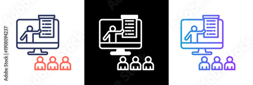 Web Based Learning lineblackgrad icon
