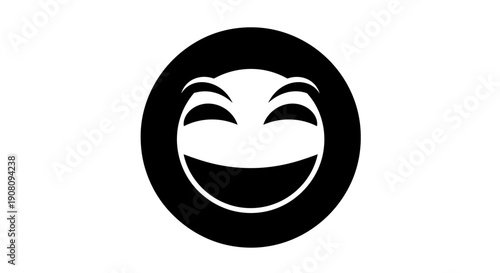 Smiling Face Emoticon Icon Design.