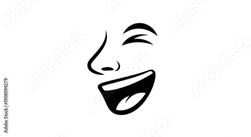 Smiling Face Laughing Joyful Expression.