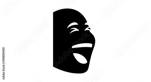 Theater Comedy Tragedy Masks Silhouette.