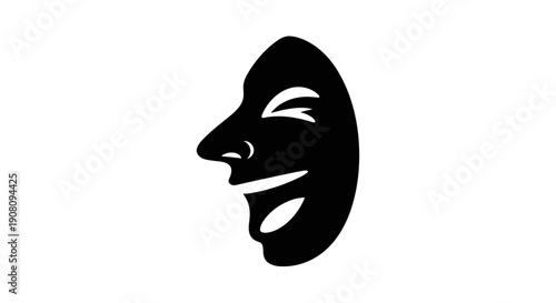 Theater Comedy Tragedy Mask Silhouette.