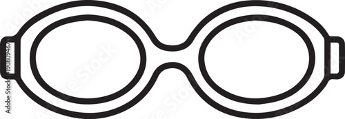 A minimalist, clean line drawing of a pair of classic goggles. This graphic evokes the spirit of adventure, aviation, and exploration.