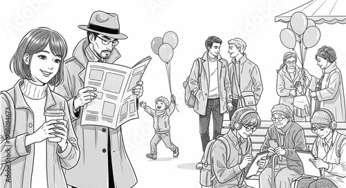 family in the garden