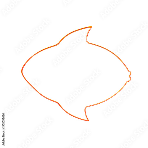 Fish Shape Outline Made From Wire on Plain Background for Crafts or Decorations in Various Settings