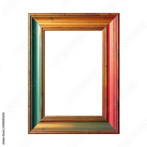 Rustic Wooden Frame in Bright Colors Ready for Artwork Placement