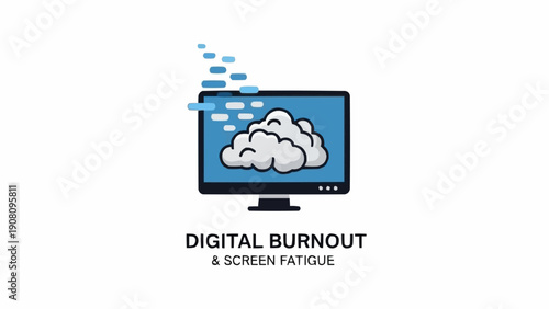 Computer Screen with Cloud Display.