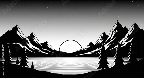vector illustration of a mountain landscape