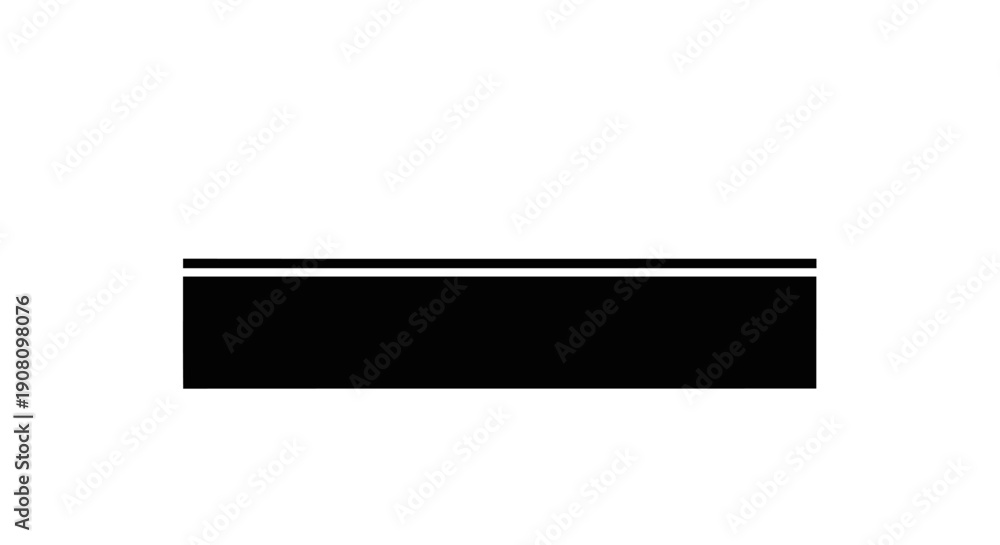 Fototapeta premium Simple black rectangle on white background graphic element.