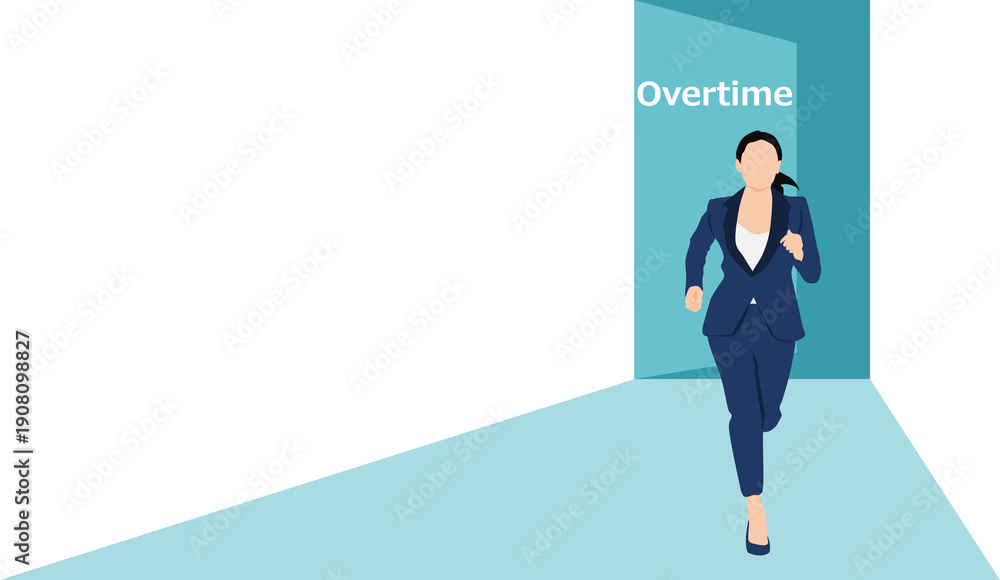 Obraz premium 退勤する女性のイラスト