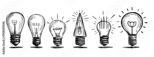 set of light bulbs vector illustration 