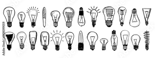 set of light bulbs vector illustration 