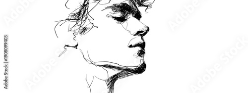 sketch of a man one line hand draw vector illustration mens siluette 