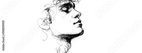 sketch of a man one line hand draw vector illustration mens siluette 