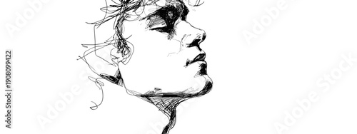 sketch of a man one line hand draw vector illustration mens siluette 