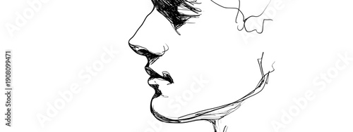 sketch of a man one line hand draw vector illustration mens siluette 