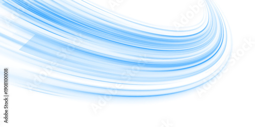Neon laser blue speed motion lines travel across city road highway traffic. Light wave energy trail builds futuristic direction and glowing movement. Liquid flow inspires form. PNG vector.