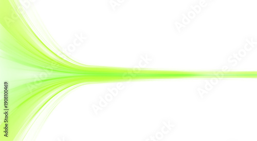 Neon laser green speed lines move across city road and highway traffic. Light motion wave generates futuristic energy trail and direction. Biofuel cars save nature. PNG vector.