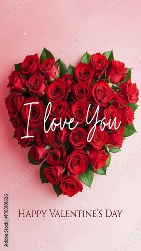 A heart made of red roses symbolizing love and romance for a special celebration