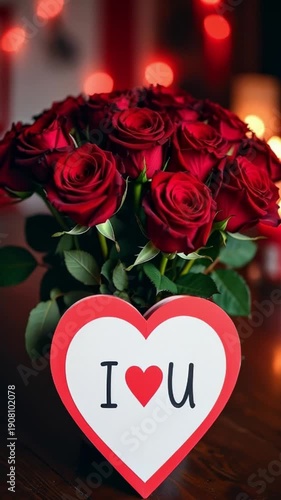 A romantic heart made of red roses arranged beautifully as a symbol of love and celebration