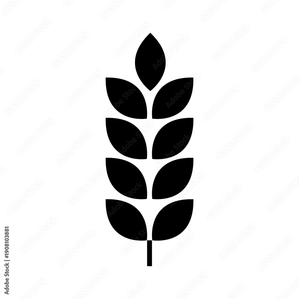 Obraz premium Wheat icon vector. Cereals illustration sign. Harvest symbol. Farm logo.
