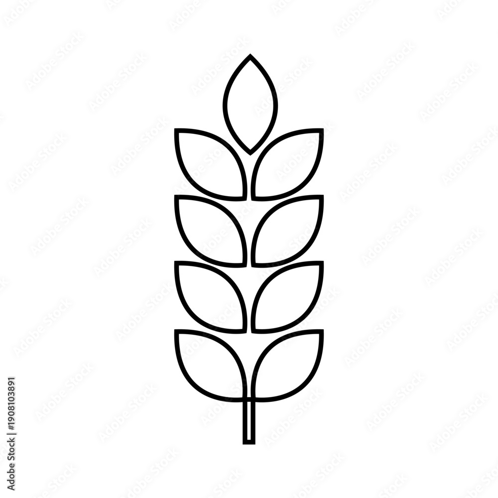 Obraz premium Wheat icon vector. Cereals illustration sign. Harvest symbol. Farm logo.