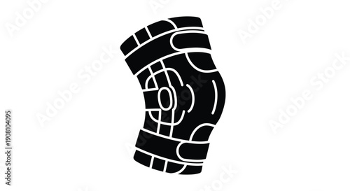 Simple black and white illustration of a human knee joint anatomy