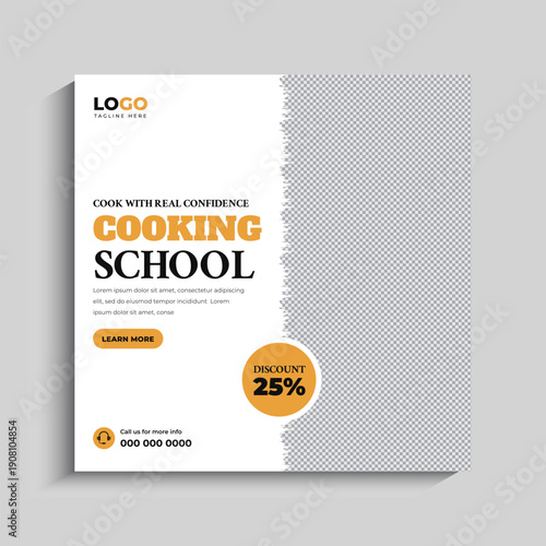 Cooking School Social Media Instagram Post Banner Template