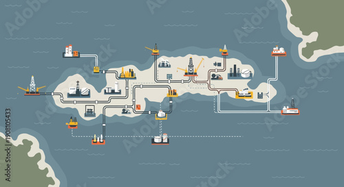 Offshore oil rigs and industrial operations