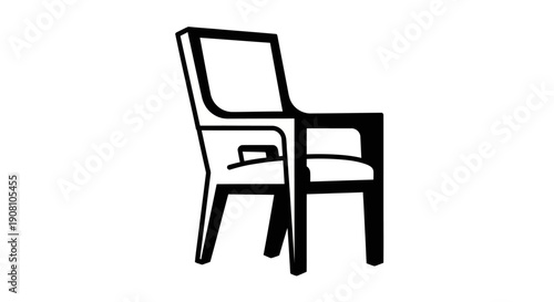 Modern chair silhouette isolated design
