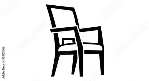 Modern chair silhouette isolated design