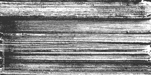 Black and white horizontal textured stripes with rough edges and grainy detail