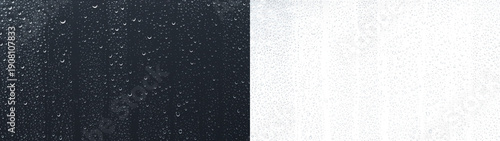 Panel kuchenny z motywem Water drops glass showing rainy window texture depth overlay PNG transparent abstract background