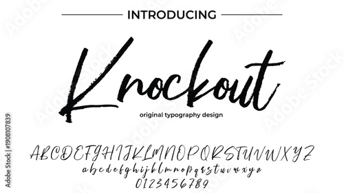 Knockout Font Stylish brush painted an uppercase vector letters, alphabet, typeface