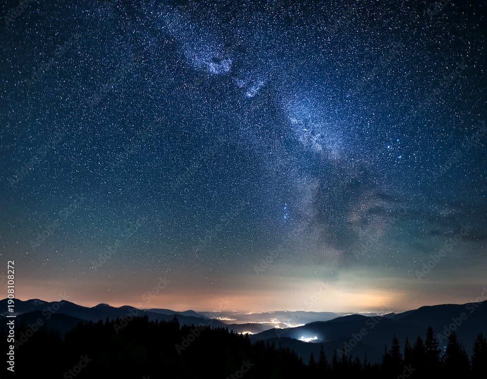 Fototapeta premium night sky with dim stars emphasizing atmospheric lighting for background use