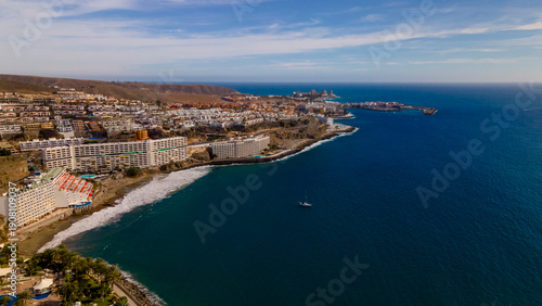 Wallpaper Mural Aerial panorama of luxury hotels and apartments along the coastline of Gran Canaria Torontodigital.ca