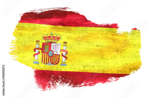 Spain flag grunge texture brushstroke effect