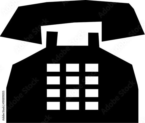 Stylized Retro Telephone Minimalist Icon