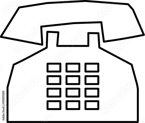 Stylized Retro Telephone Minimalist Icon