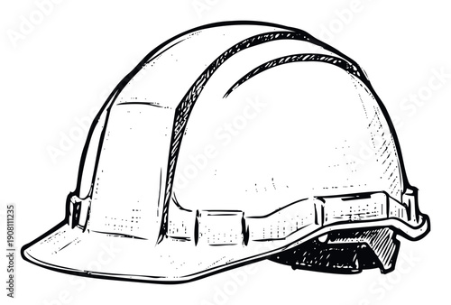 Safety helmet for construction workers, essential personal protective equipment for industrial workplaces, ideal for depicting labor safety and engineering projects