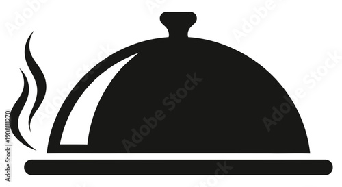 Hot food served under a cloche, representing dining, restaurant, and culinary experiences