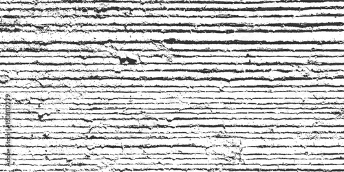 Textured horizontal black lines on white background with rough surface and cracks