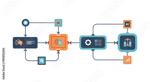 Data Processing Workflow Diagram with Icons.