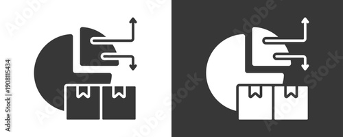 Market Share Icon Set Vector Collection Isolated In Black And White