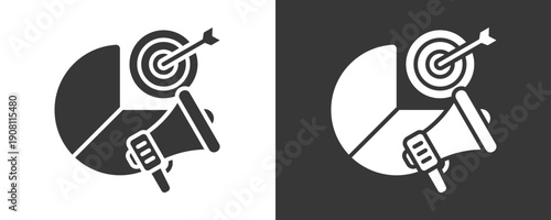 Target Marketing Icon Set Vector Collection Isolated In Black And White