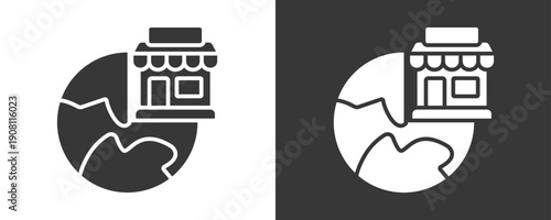 Market Icon Set Vector Collection Isolated In Black And White